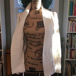 Ivory, peekaboo, eyelet sweater...